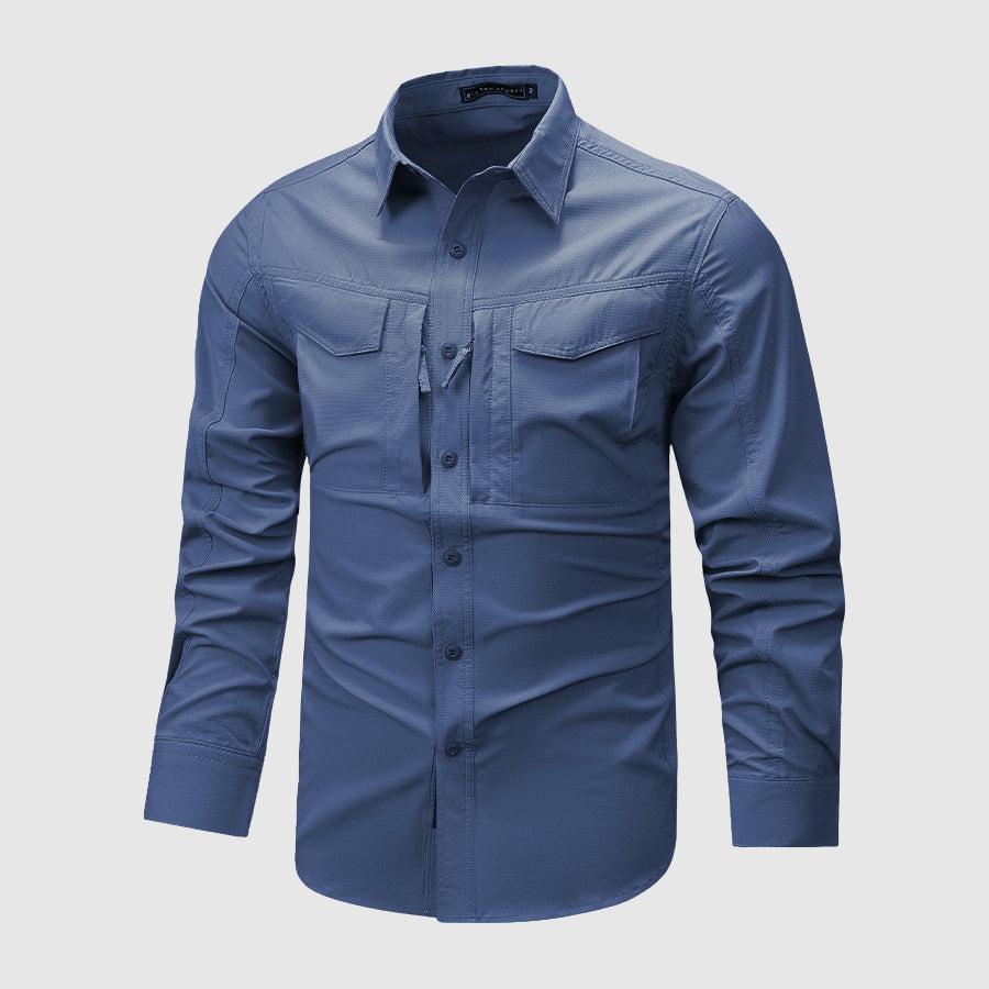 Herre Langermet Skjorte med Flerlommedesign 2