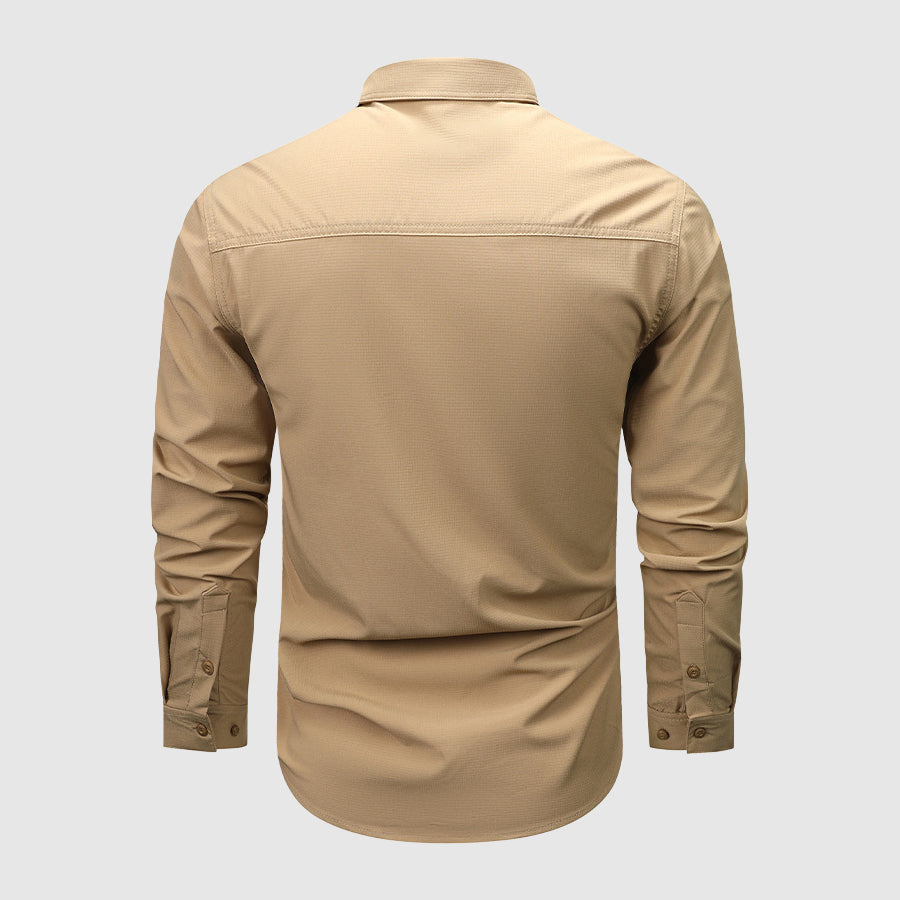 Herre Langermet Skjorte med Flerlommedesign 7