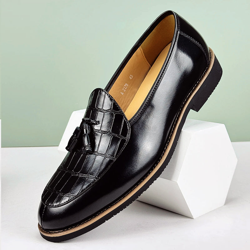 Herre Loafers Krokodillepreget Design med Klassiske Dusker 1