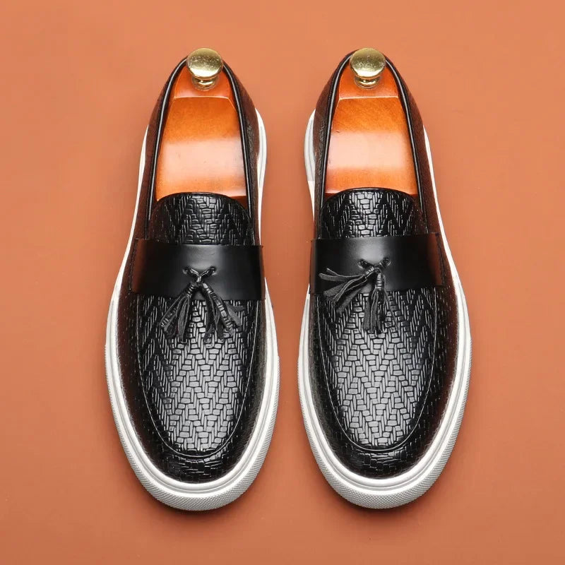 Herre Loafers Lisseløs Chevronvevd Design 3