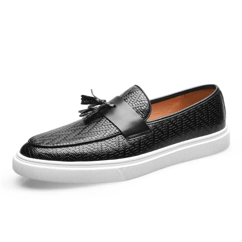 Herre Loafers Lisseløs Chevronvevd Design 6