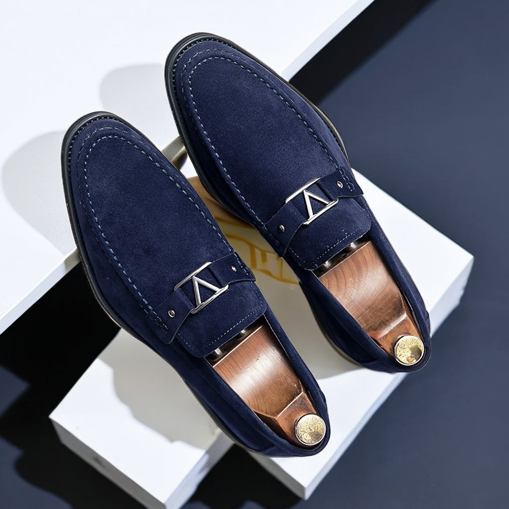 Herre Loafers Slip-On Vegan Suede med Dekorativ Spenne 2