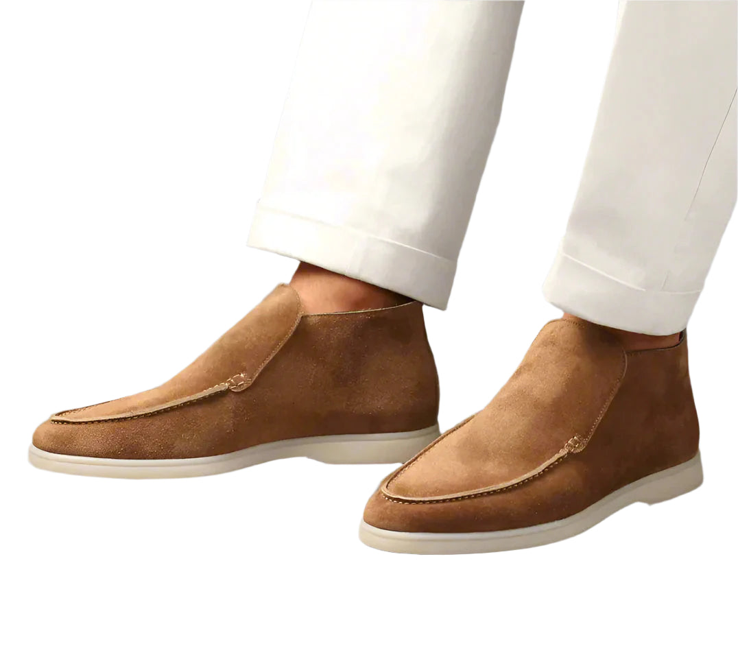 Herre Loafers Suede Enkelhøyde Minimalistisk Design Normal Passform 0