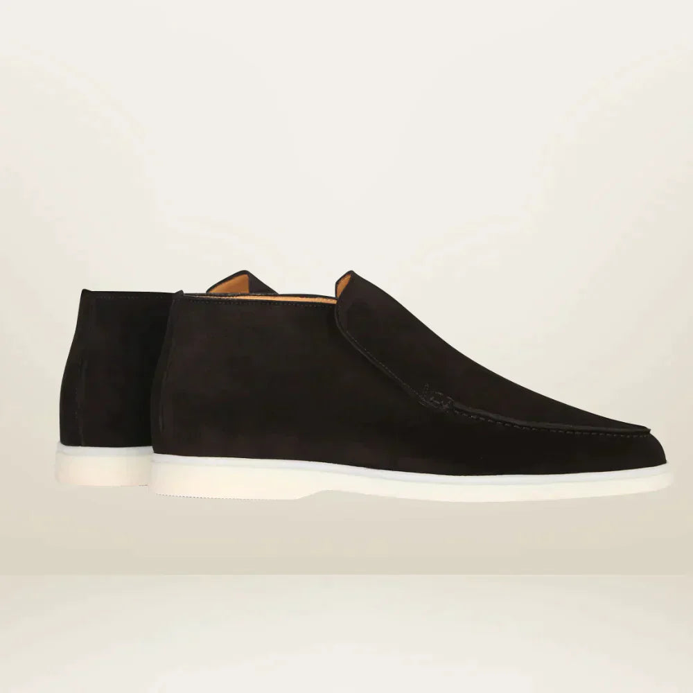 Herre Loafers Suede Enkelhøyde Minimalistisk Design Normal Passform 3