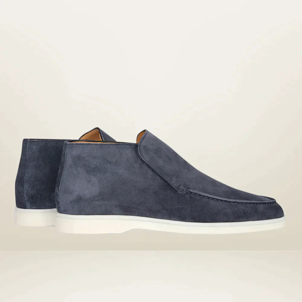 Herre Loafers Suede Enkelhøyde Minimalistisk Design Normal Passform 4