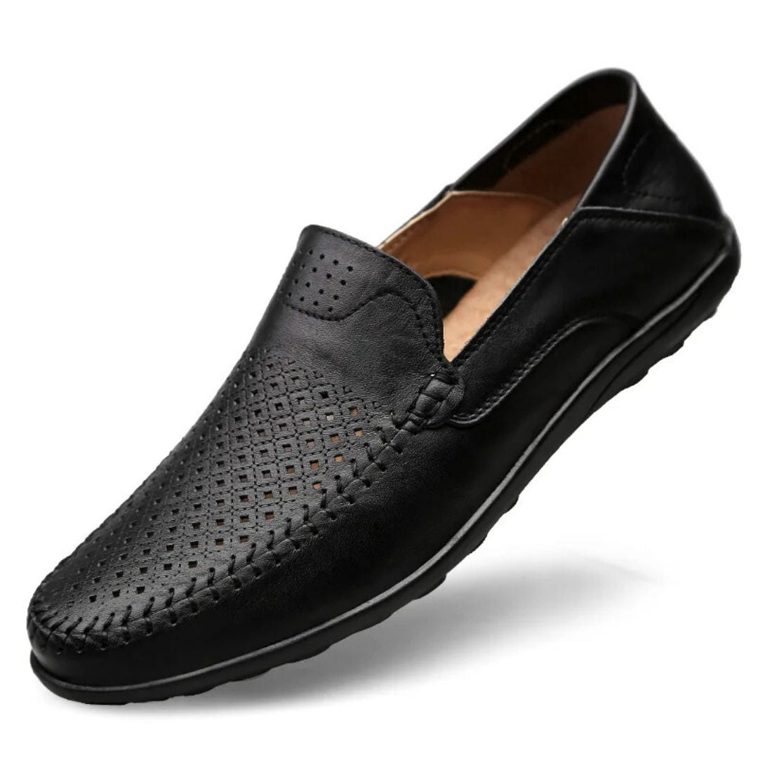 Herre Loafers i Lær med Luftstrøm Design 0