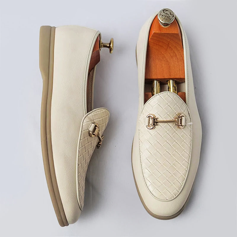 Herre Loafers med Klassisk Design og Vevd Vamp 1