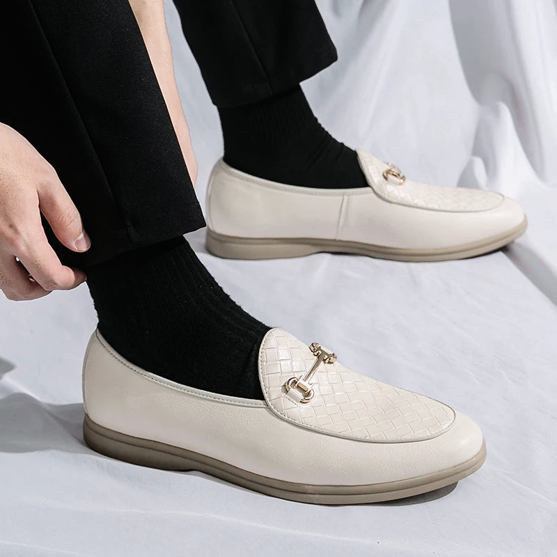 Herre Loafers med Klassisk Design og Vevd Vamp 4