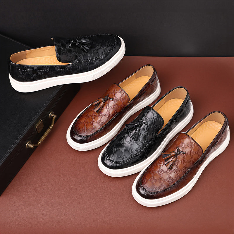 Herre Loafers med preget design 4