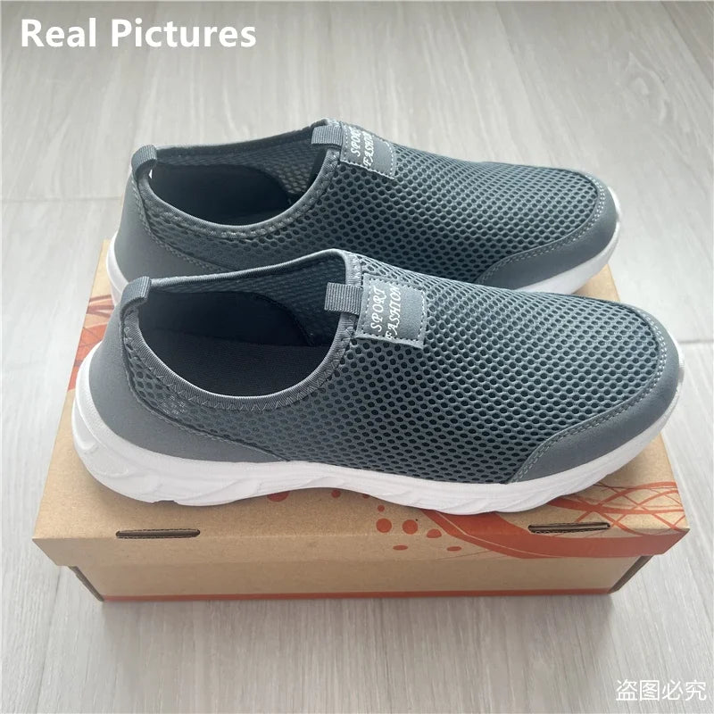 Herre Løpesko Slip-On Mesh Lettvekts for Uformelle Anledninger 5