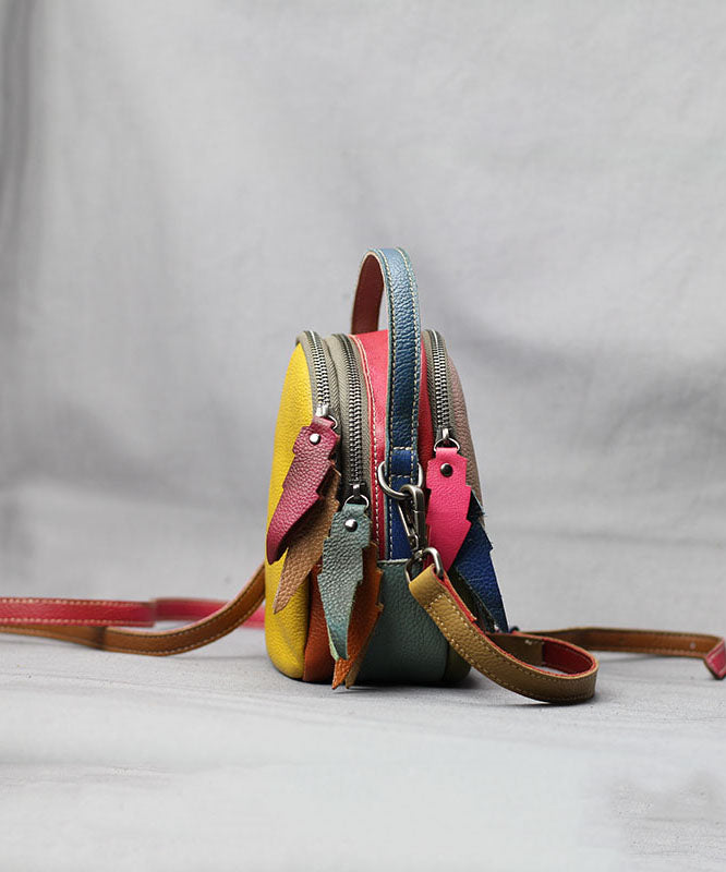 Herre Messenger Bag Kalveskinn Fargeblokkdesign 2