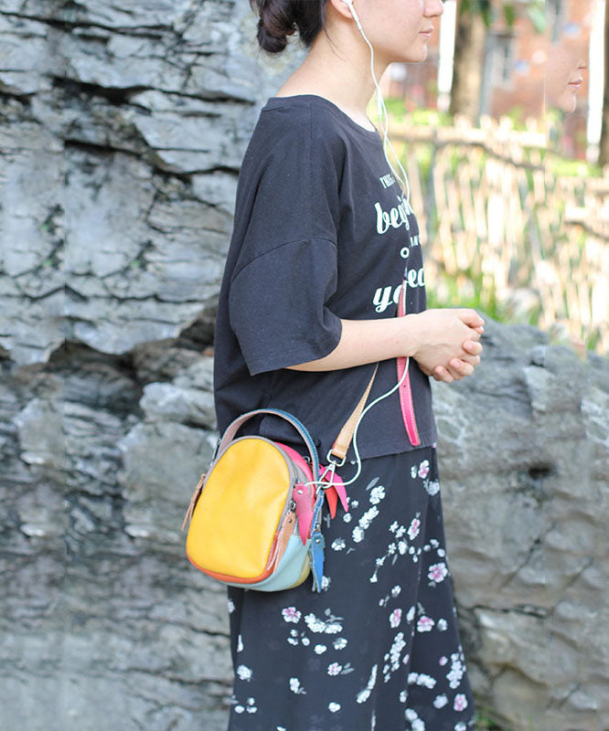 Herre Messenger Bag Kalveskinn Fargeblokkdesign 3