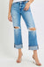 Herre Mid Rise Straight Cuffed Jeans Denim 2