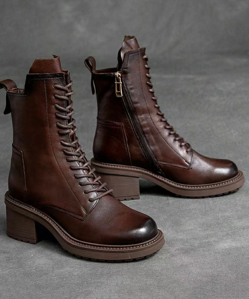 Herre Motorsykkelstøvler med Snøring 3