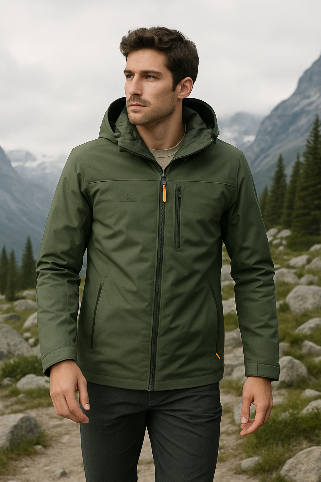 Herre Outdoorjakke Vanntett og Vindavvisende 1