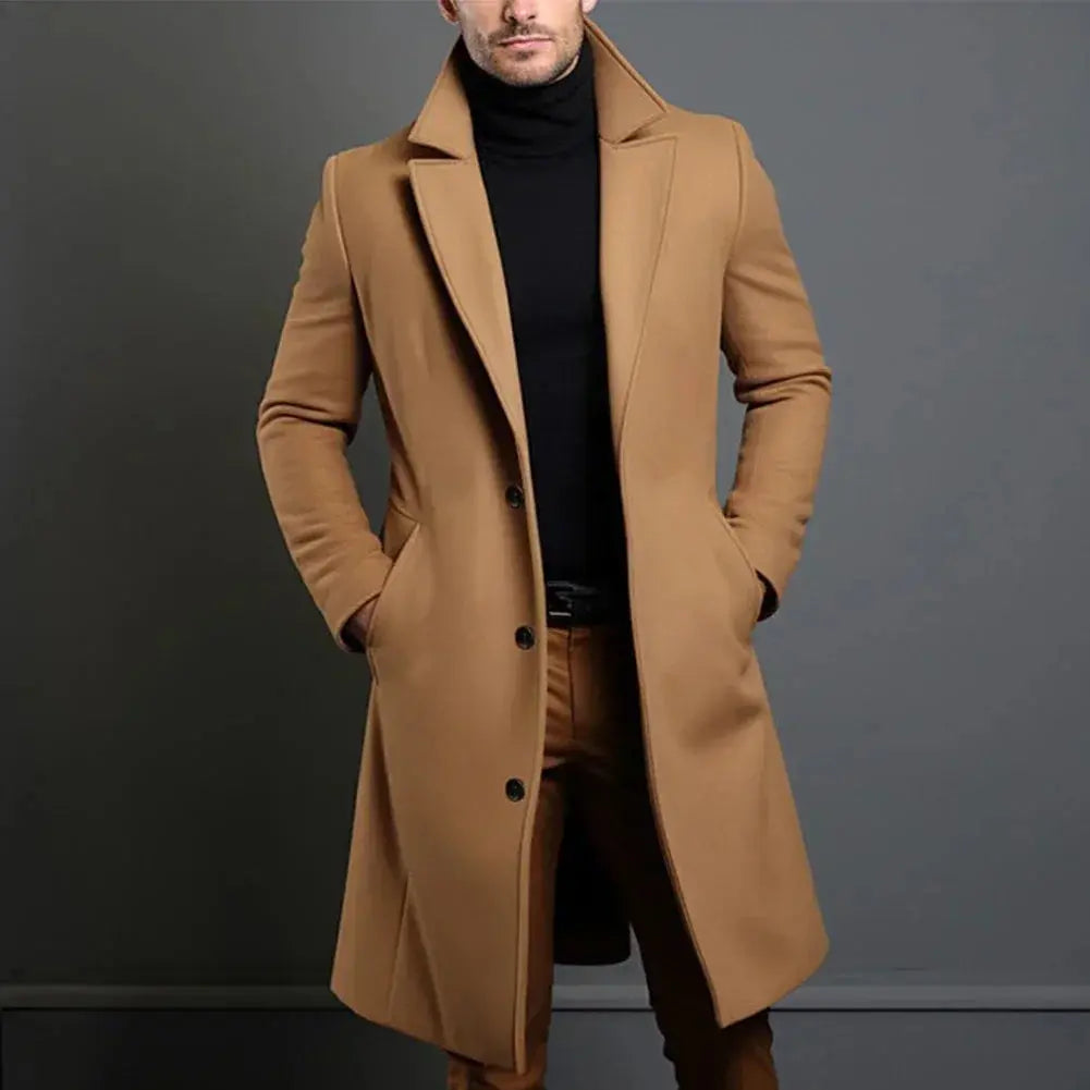 Herre Overfrakk Klassisk Stil Elegant 1