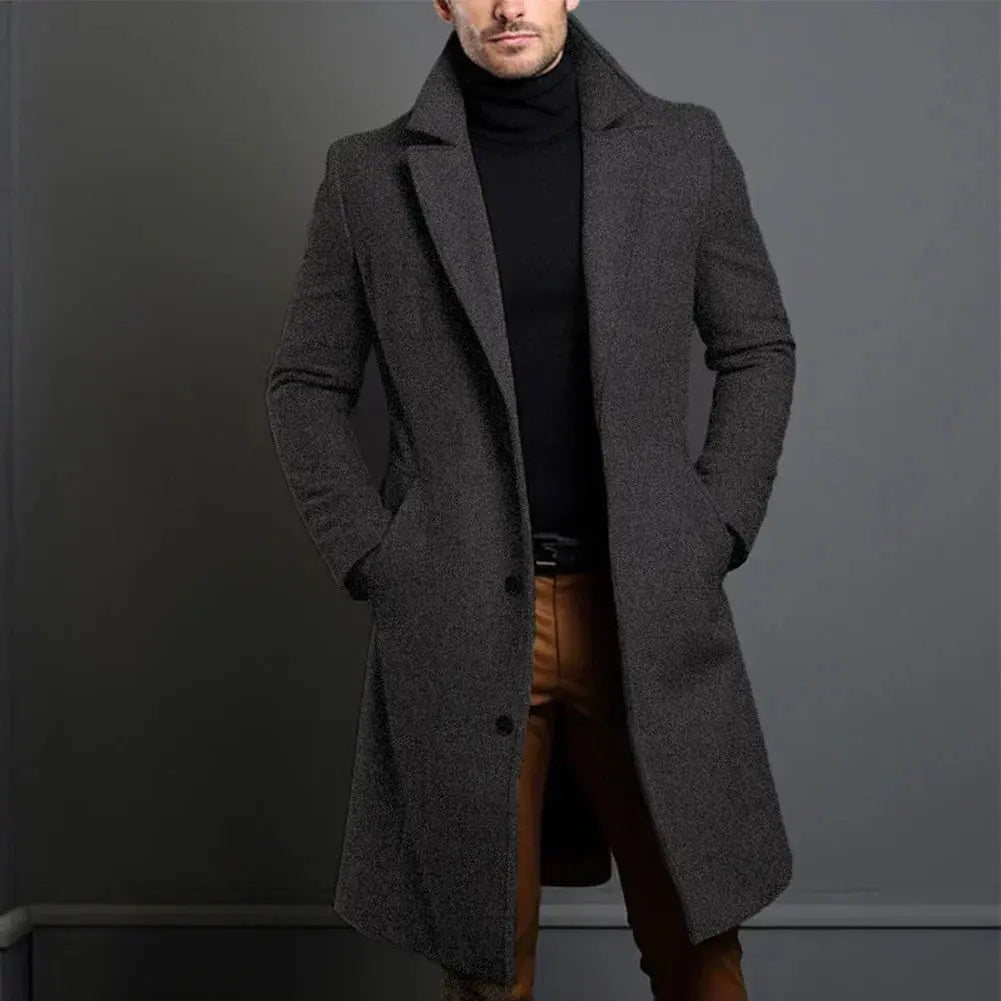 Herre Overfrakk Klassisk Stil Elegant 3