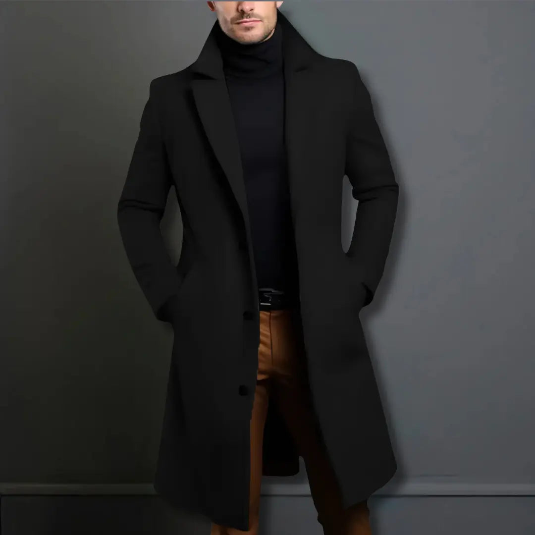 Herre Overfrakk Klassisk Stil Elegant 5