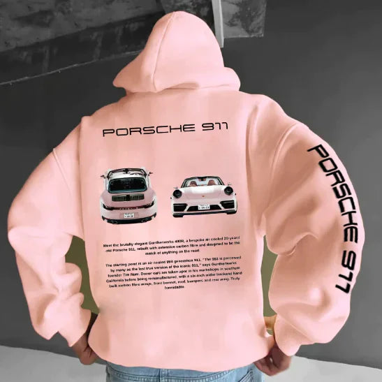 Herre Oversized Hoodie med Raceprint i Myk Kato blanding 2