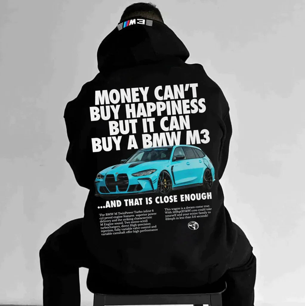 Herre Oversized Hoodie med Raceprint i Myk Kato blanding 6
