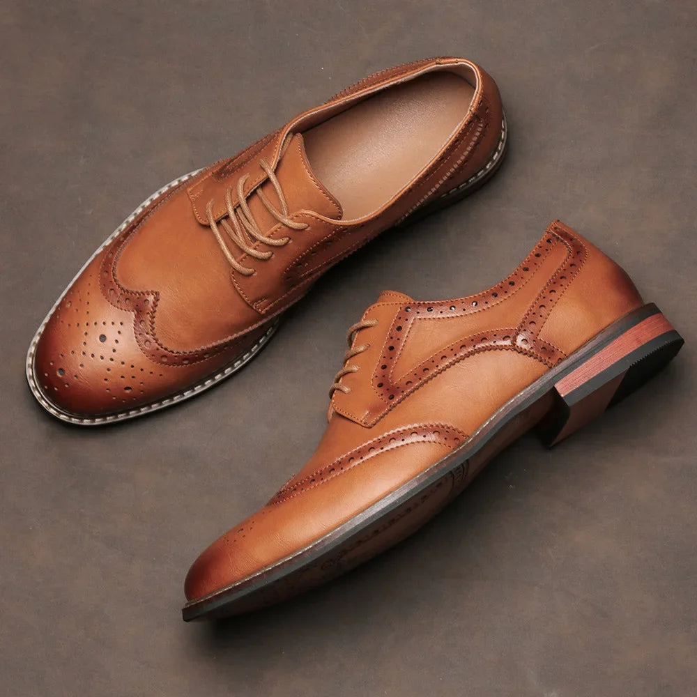 Herre Oxford Brogues Klassisk Stil 2