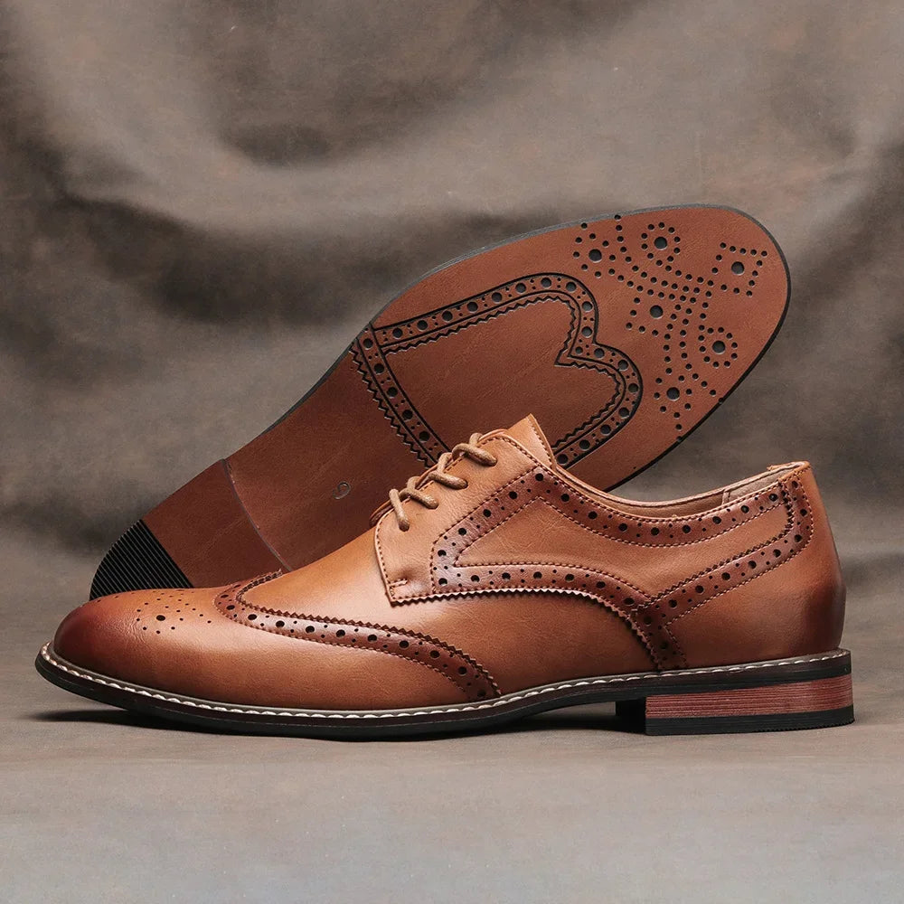 Herre Oxford Brogues Klassisk Stil 4