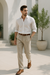 Herre Pantalon Rett Snitt Klassisk Design 2