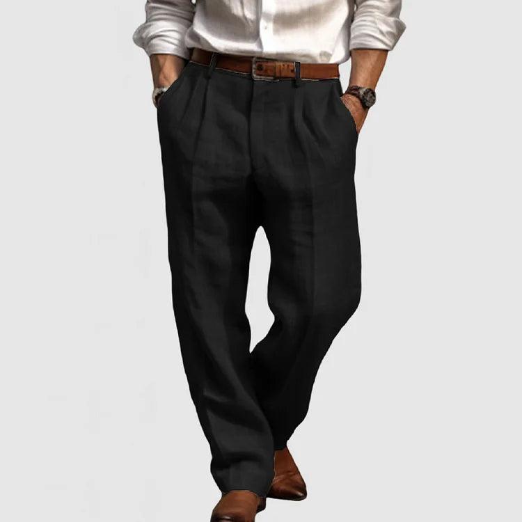 Herre Pantalon Rett Snitt Klassisk Design 4