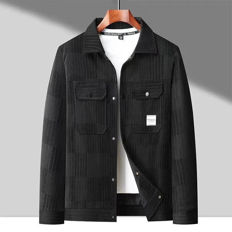 Herre Pinstripe Jakke med Strukturert Krage 1