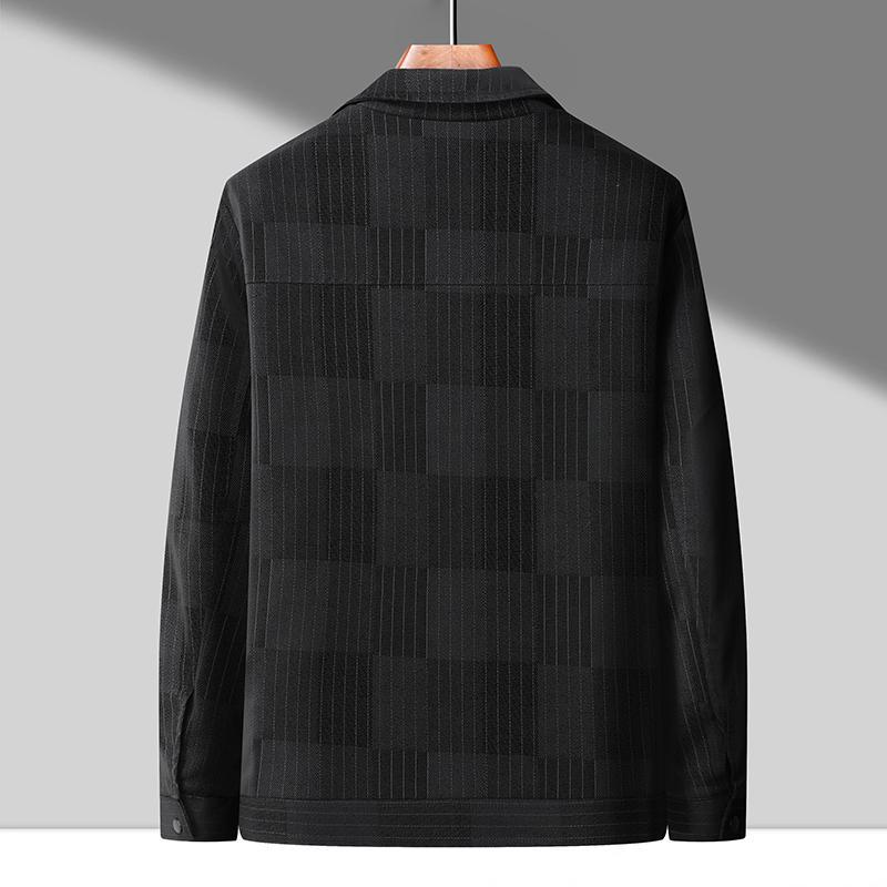 Herre Pinstripe Jakke med Strukturert Krage 2