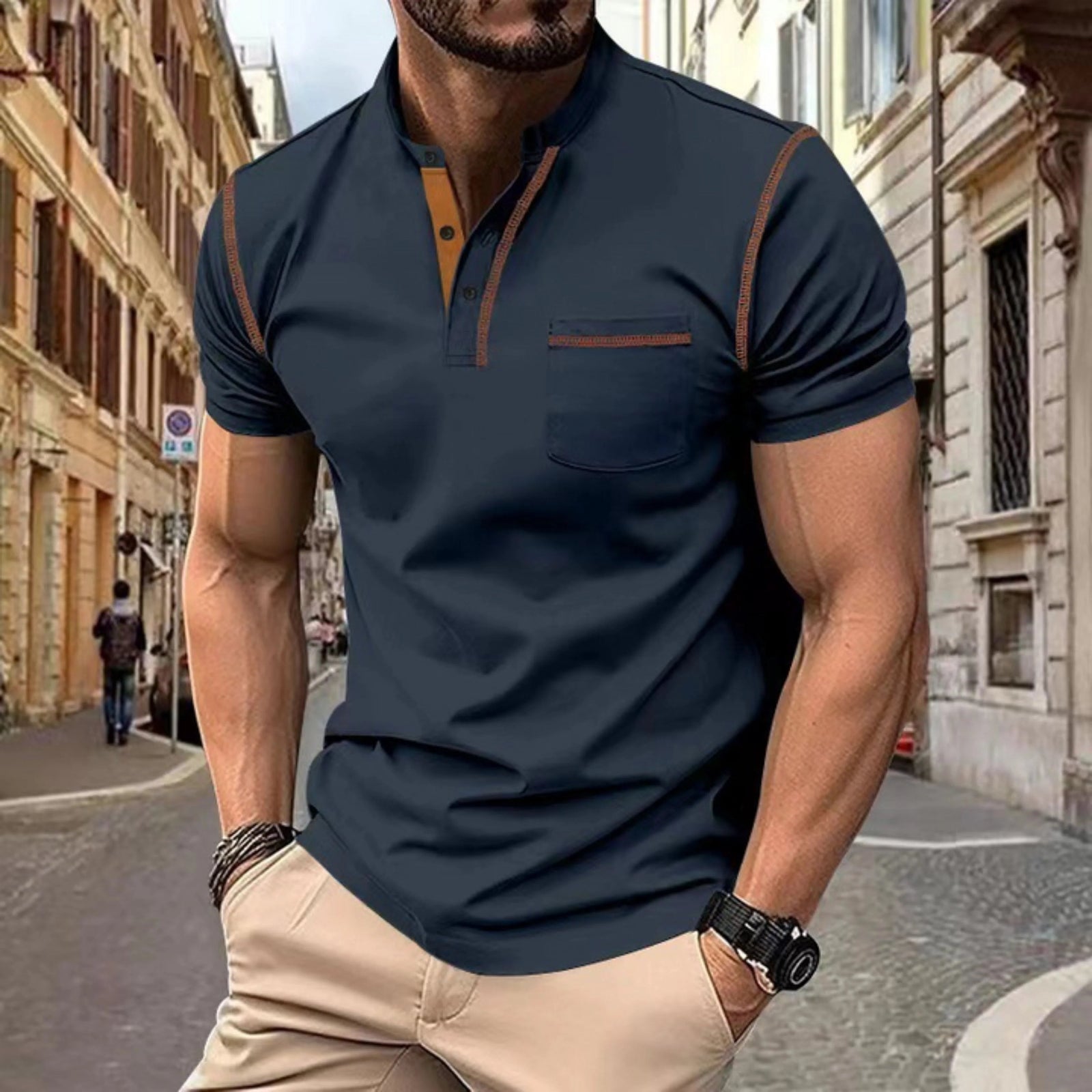 Herre Polo Skjorte Klassisk Stil Allsidig Design 1