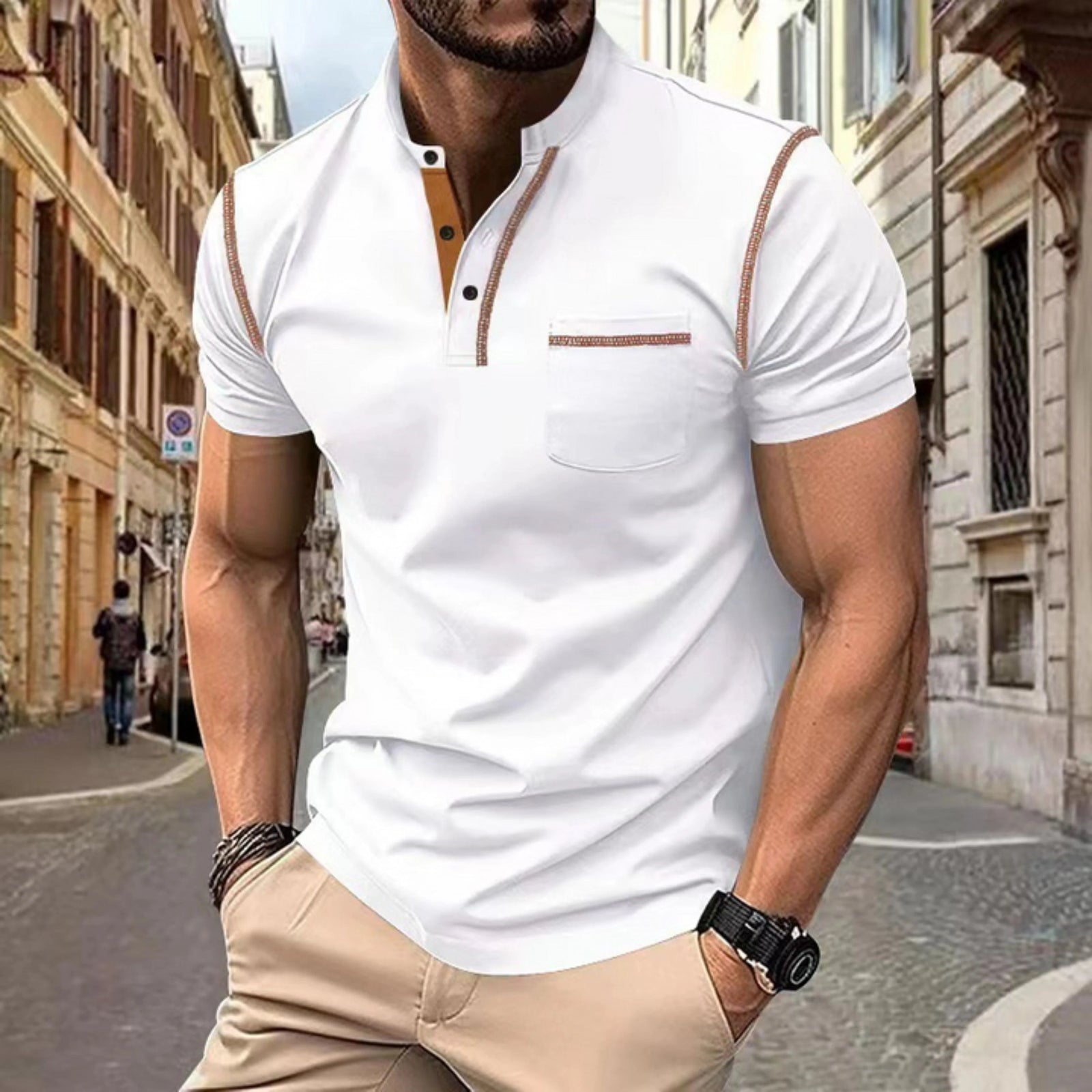 Herre Polo Skjorte Klassisk Stil Allsidig Design 5