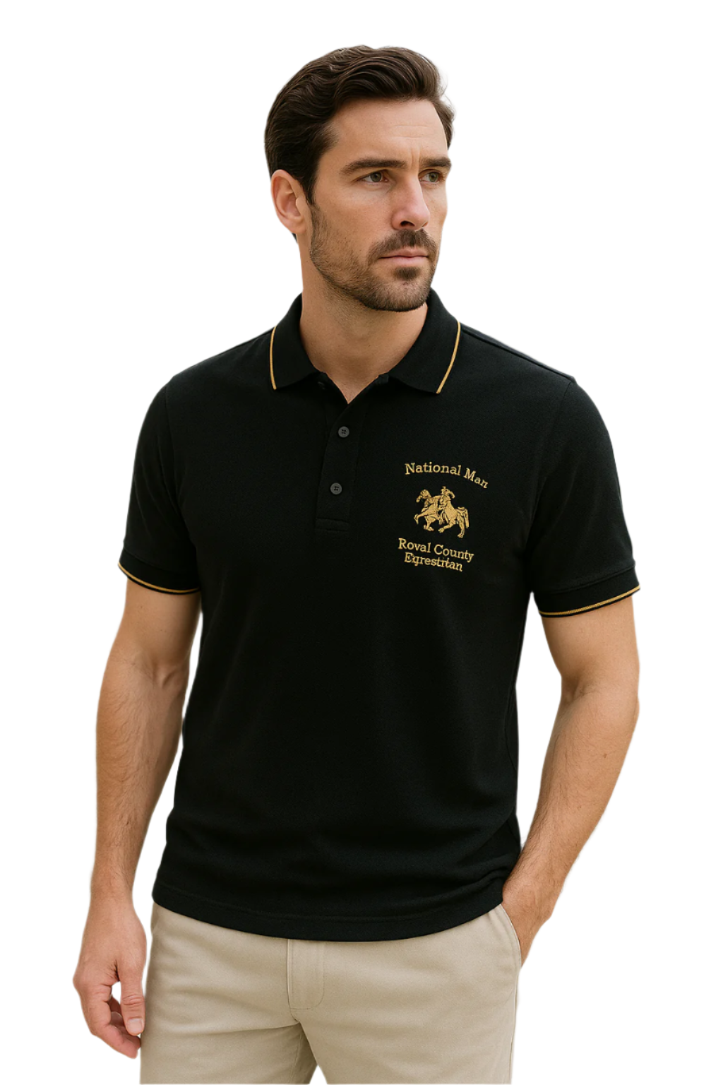 Herre Polo Skjorte Med Broderte Detaljer 0