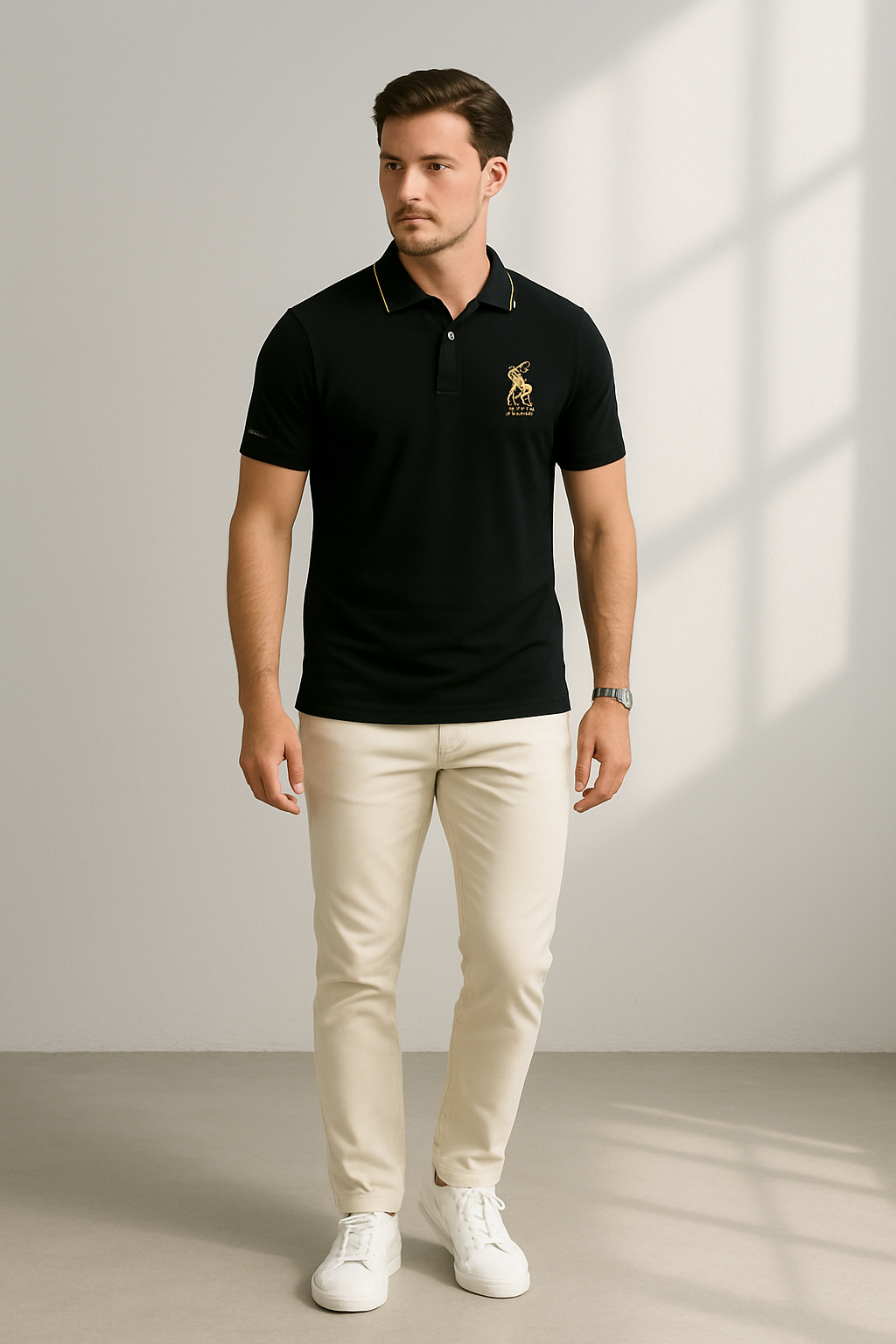 Herre Polo Skjorte Med Broderte Detaljer 1
