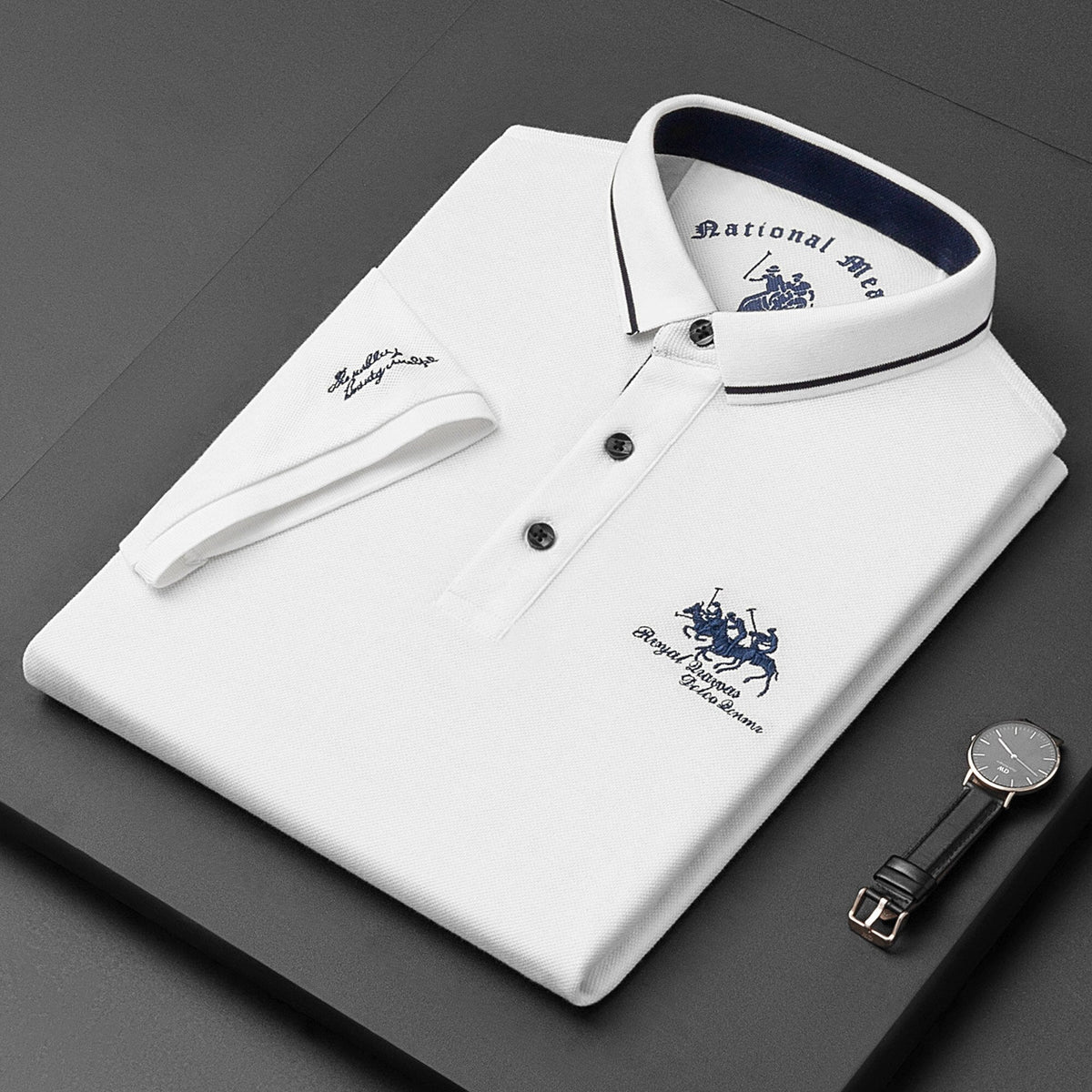 Herre Polo Skjorte Med Broderte Detaljer 6