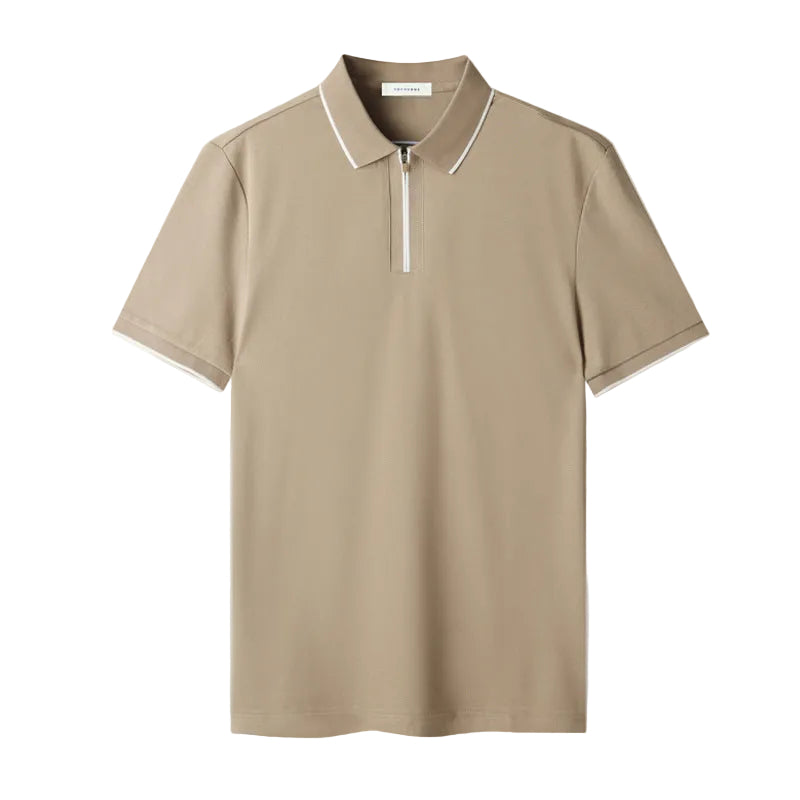 Herre Polo med Glidelås og Hvitkantede Detaljer 0