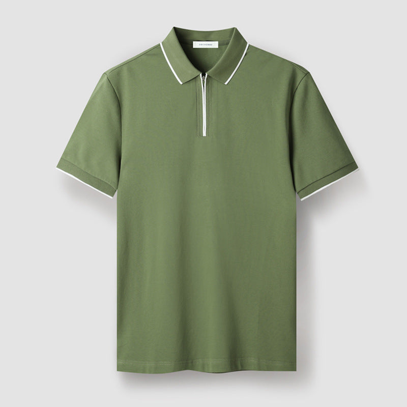 Herre Polo med Glidelås og Hvitkantede Detaljer 1