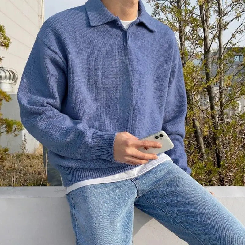 Herre Polo med Knapper Klassisk Stil 2