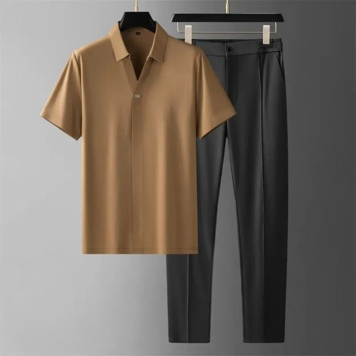 Herre Polo og Bukse Sett Luksuriøs Tweed 10