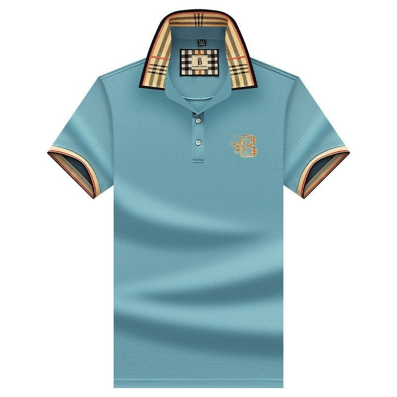 Herre Polohemd Klassisk Design Pustende Stoff 3