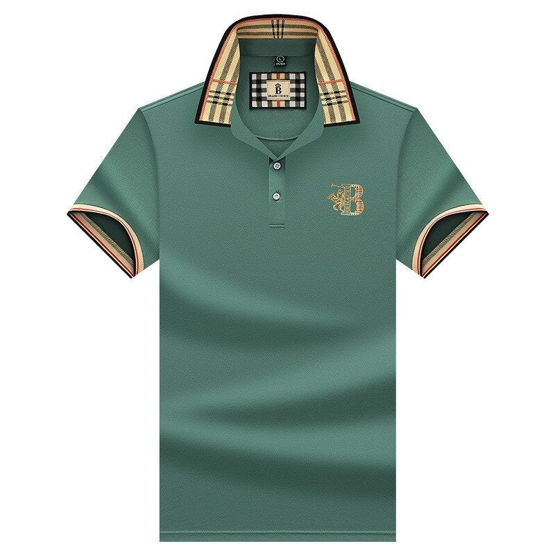 Herre Polohemd Klassisk Design Pustende Stoff 4