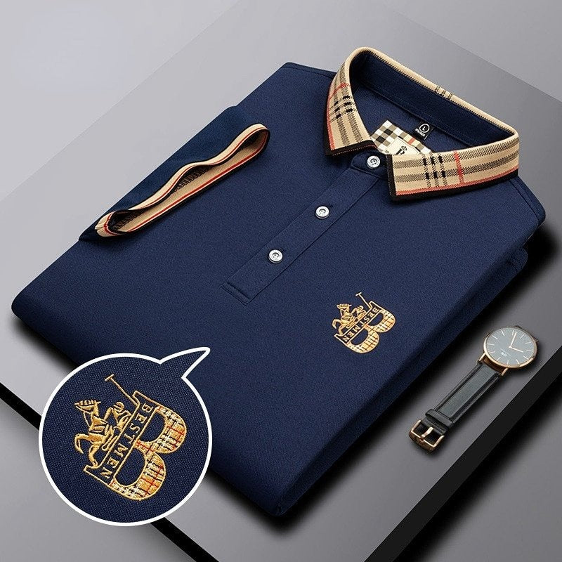 Herre Polohemd Klassisk Design Pustende Stoff 8