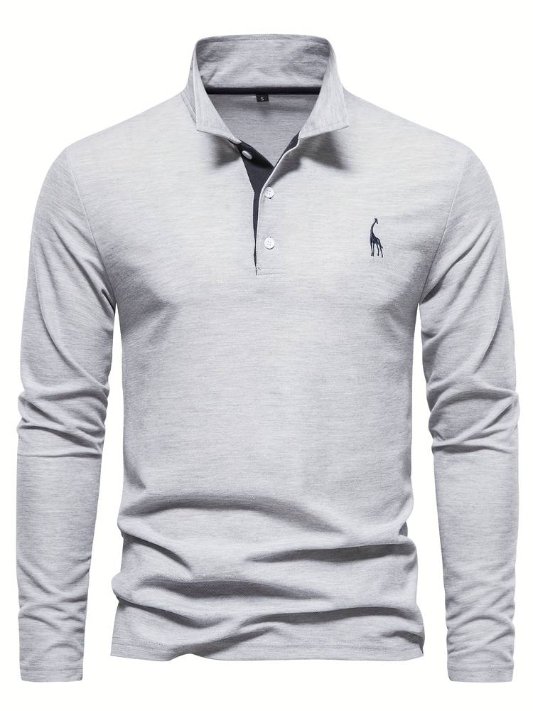 Herre Poloshirt med Lange Ermer og Kontrasterende Detaljer 3
