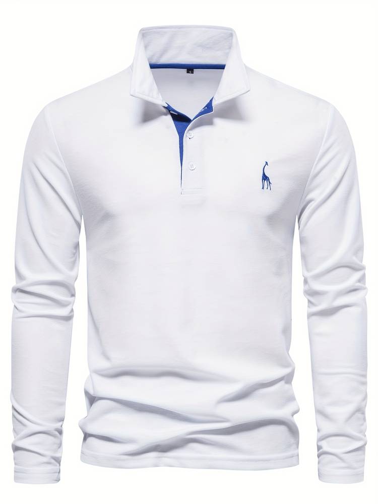 Herre Poloshirt med Lange Ermer og Kontrasterende Detaljer 5