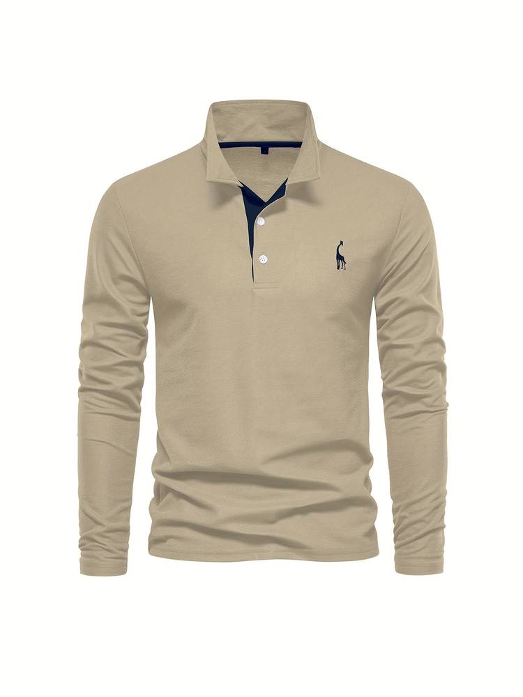 Herre Poloshirt med Lange Ermer og Kontrasterende Detaljer 7