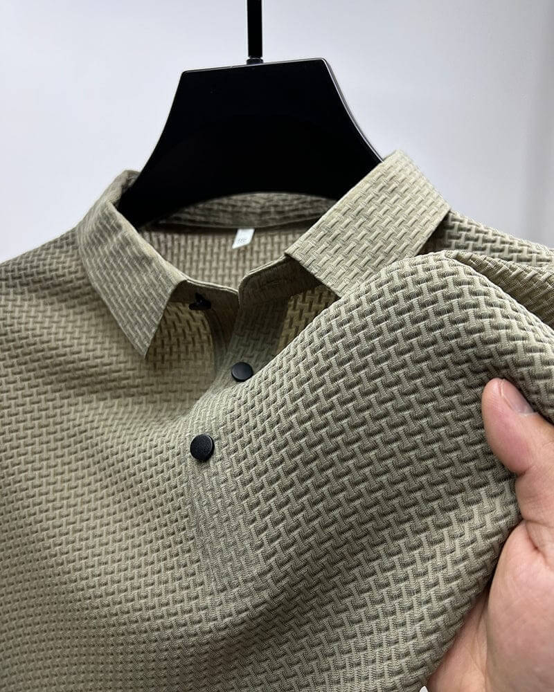 Herre Poloskjorte med Mesh Detaljer 5