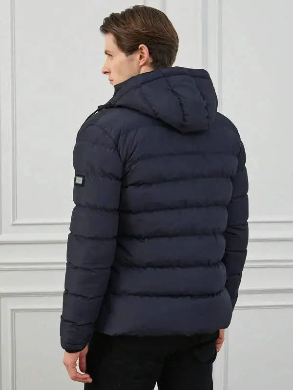 Herre Pufferjakke med Hette Moderne Design 1