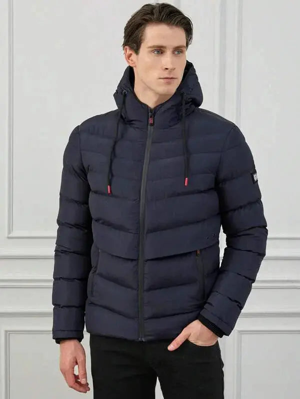 Herre Pufferjakke med Hette Moderne Design 4