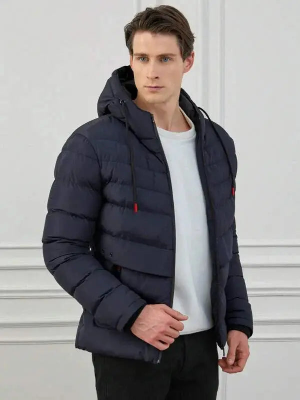 Herre Pufferjakke med Hette Moderne Design 5