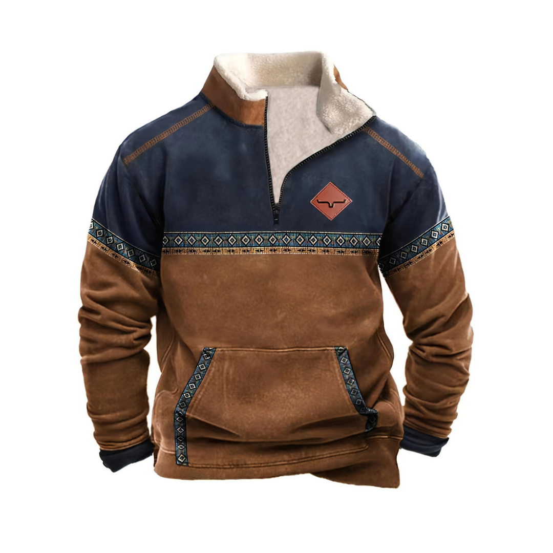 Herre Pullover Langermet Med Reissverschluss Høyverdig Stoff 0